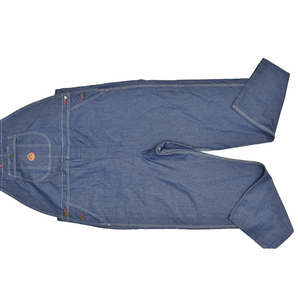 Men's Red Kap Bib Overalls 100% Cotton Blue Denim Workwear Size 46x32 - Picture 1 of 8